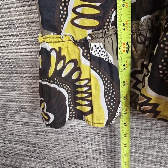 Speed Control New York Dress Womens Large Yellow Brown Floral Maxi Sundress Boho - Picture 6 of 8